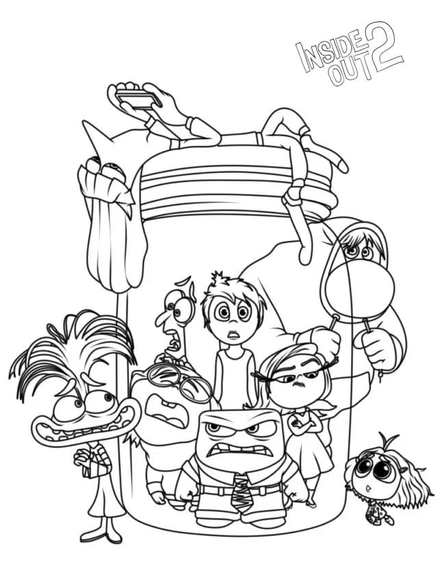 Desenho de Divertida Mente 2 para Crianças para Colorir