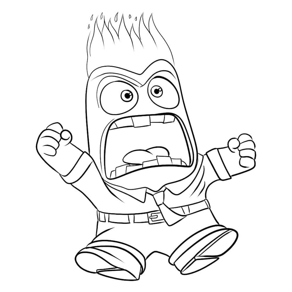 Desenho de Divertida Mente 2 Raiva para Colorir