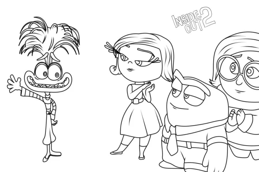 Desenho de Divertida Mente 2 de Disney Pixar para Colorir