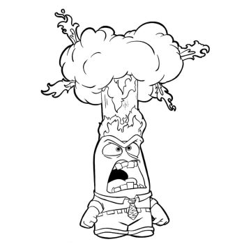 Desenho de Raiva Divertida Mente 2 para Colorir