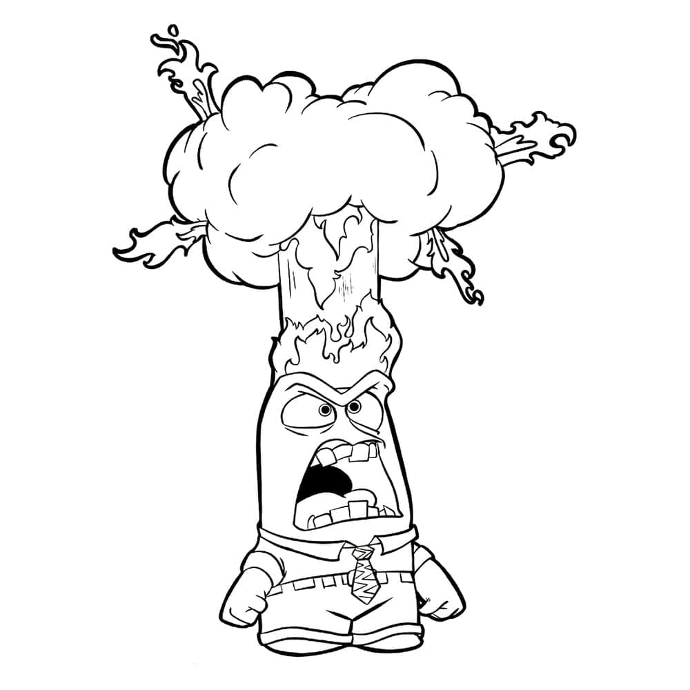 Desenho de Raiva Divertida Mente 2 para Colorir