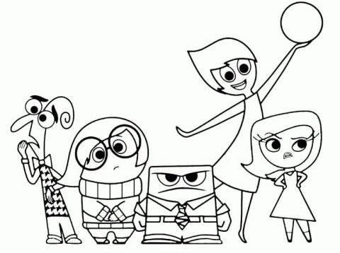 Desenho Imprimível de Divertida Mente para Colorir