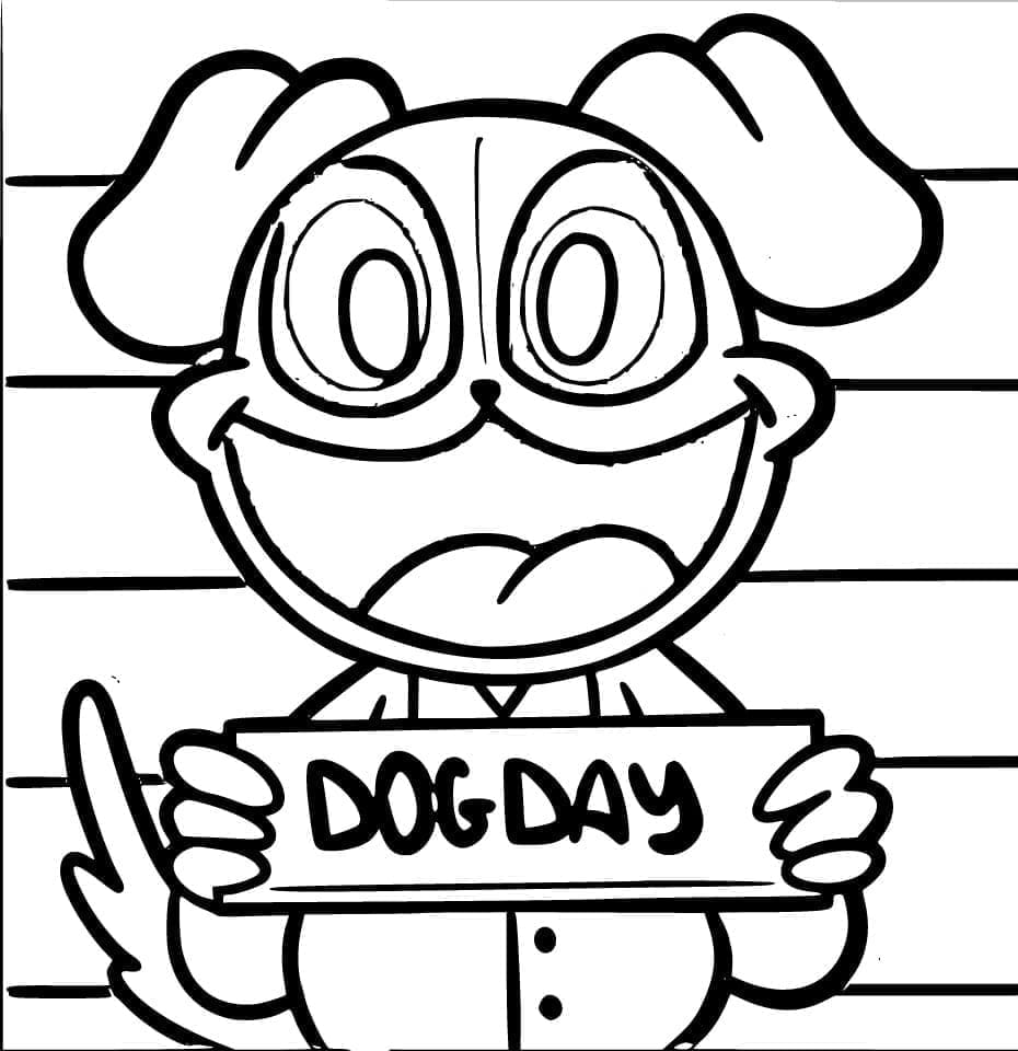 Desenho de Dogday Imprimivel para Crianças para Colorir