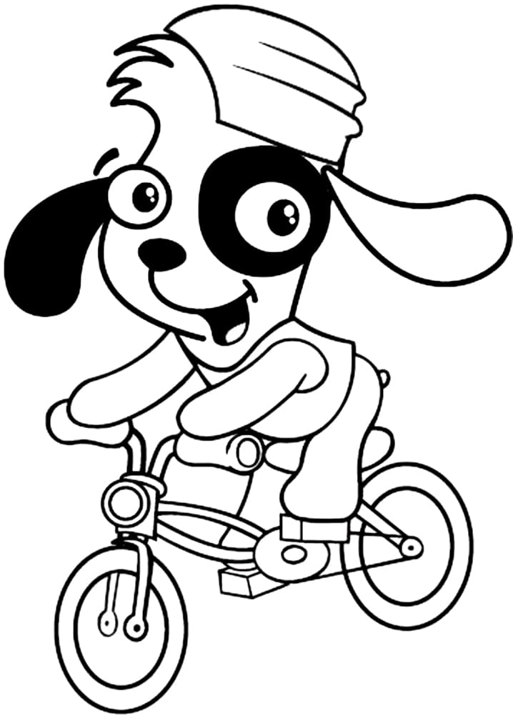 Desenho Doki Andando de Bicicleta para Colorir