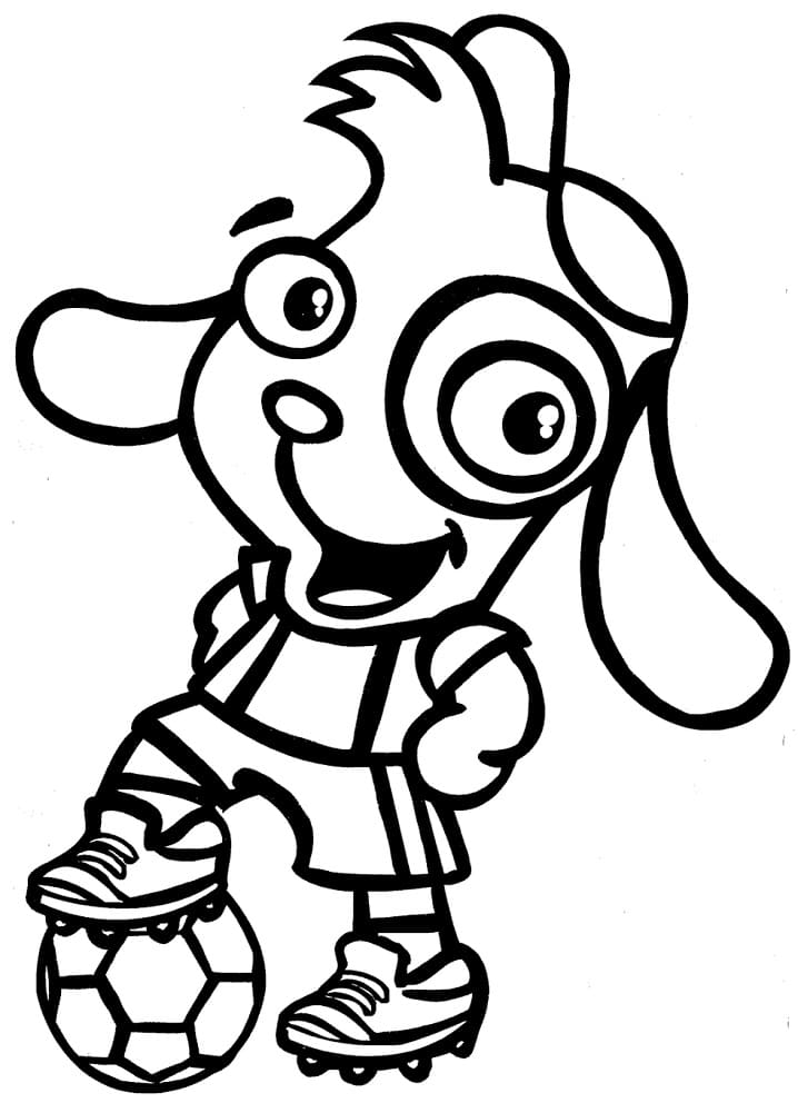 Desenho Doki Jogando Futebol para Colorir