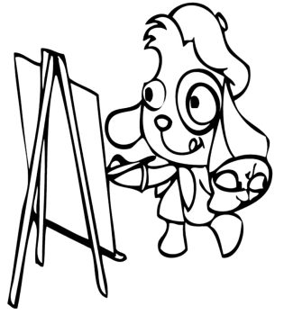Desenho Doki O Artista para Colorir