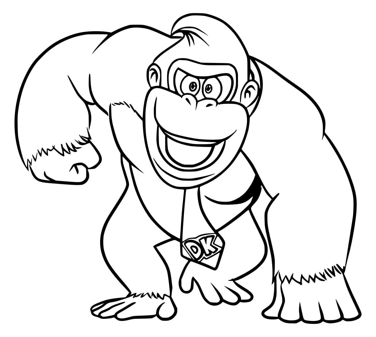 Desenho de Donkey Kong Andando para Colorir