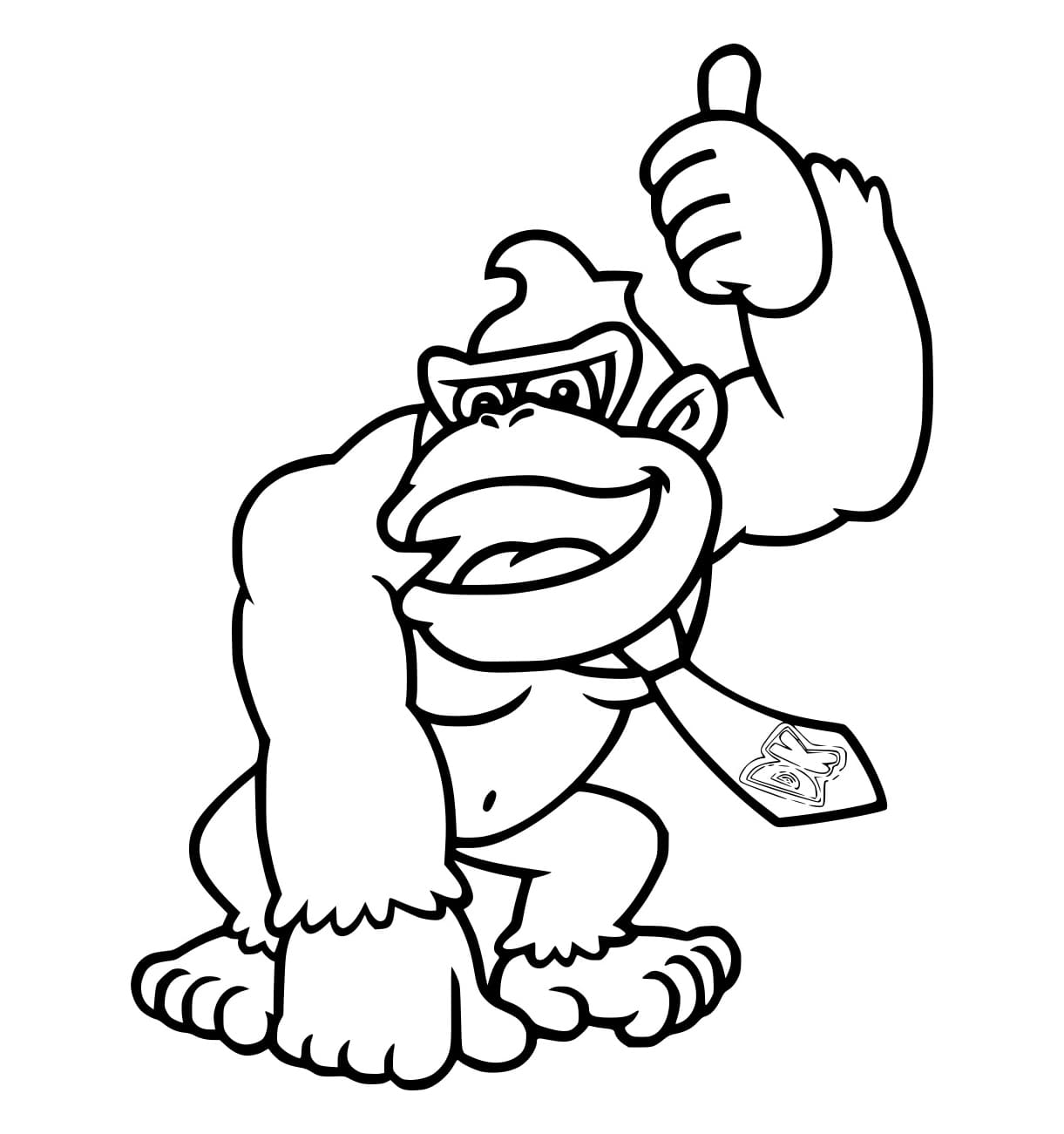 Desenho de Donkey Kong Gorila para Colorir