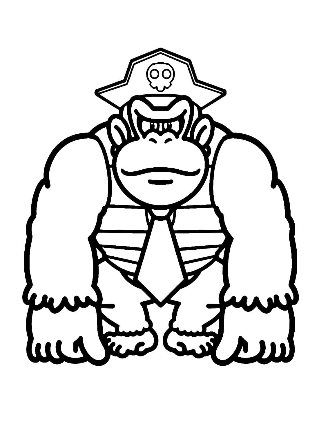 Desenho de Donkey Kong o Pirata para Colorir