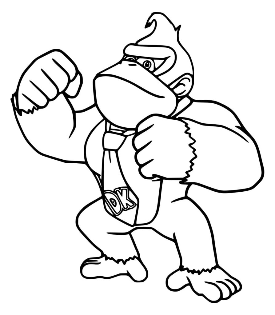 Desenho de Donkey Kong Simples para Colorir