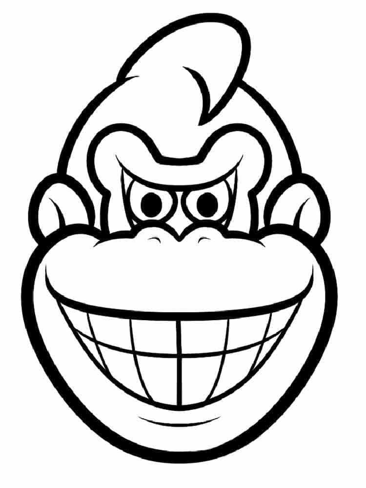 Desenho de Rosto de Donkey Kong para Colorir