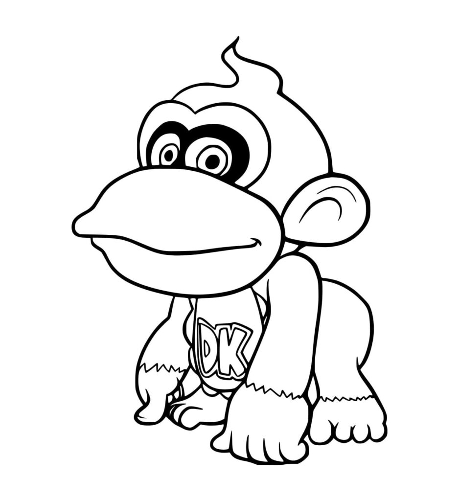 Desenho de Bebê Donkey Kong para Colorir