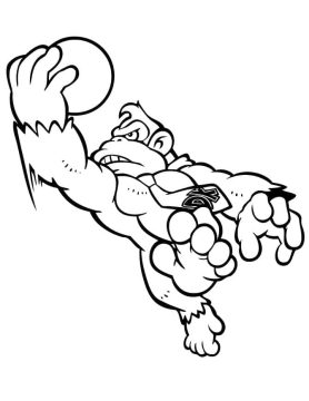 Desenho de Donkey Kong para crianças para Colorir