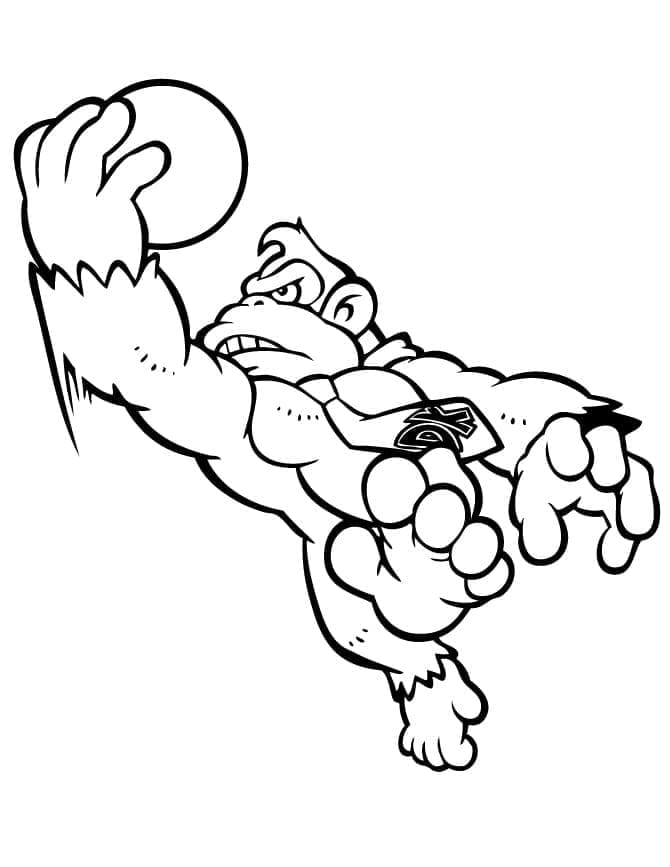 Desenho de Donkey Kong para Crianças para Colorir