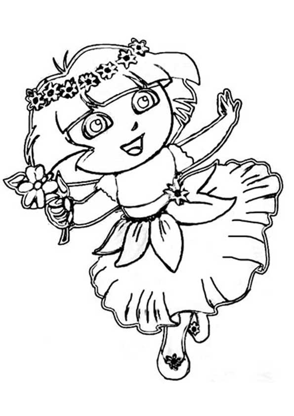 Desenho da Dora Aventureira Dançarina para Colorir
