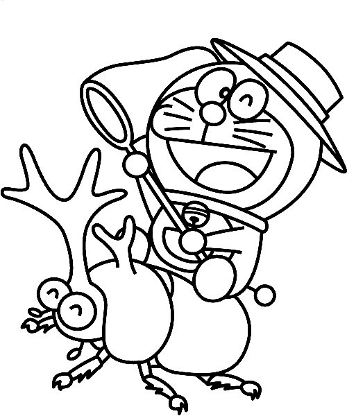 Desenho de Doraemon e Besouro para Pintar Gratuitamente