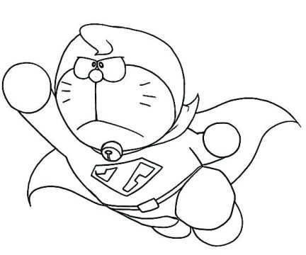 Desenho de Doraemon Super herói para Colorir