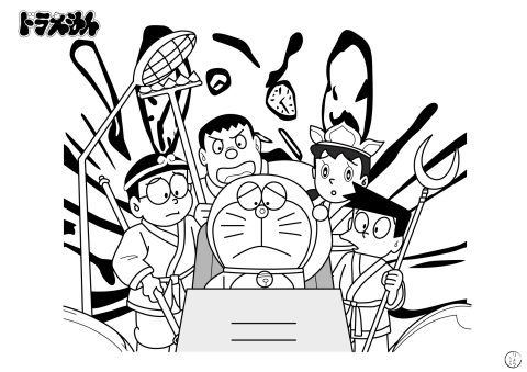 Desenho dos Personagens de Doraemon para Pintar