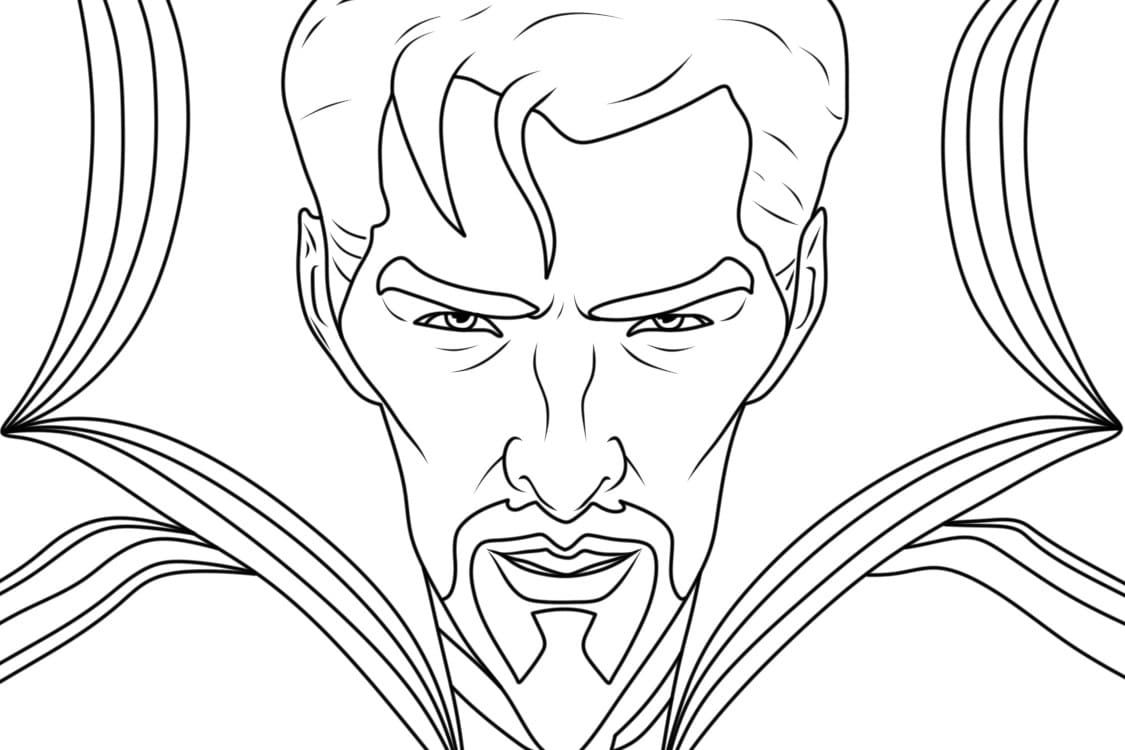 Desenho Cara de Doutor Estranho para Colorir