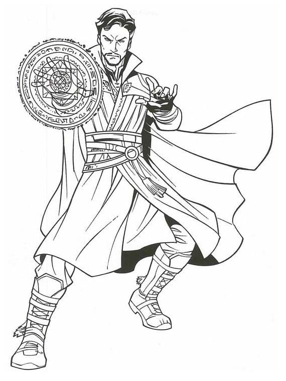 Desenho de Doutor Estranho Bonito para Colorir Pdf