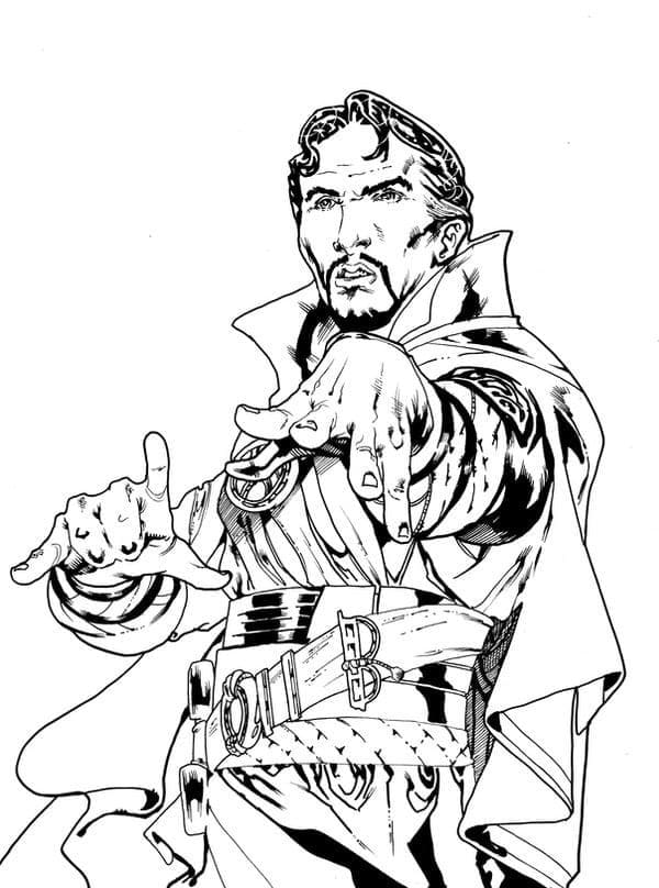 Desenho de Doutor Estranho Fofo para Colorir Pdf