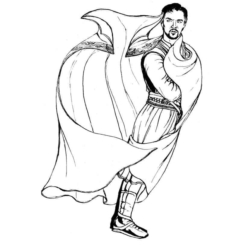 Desenho de Doutor Estranho para Pintar Giz de Cera