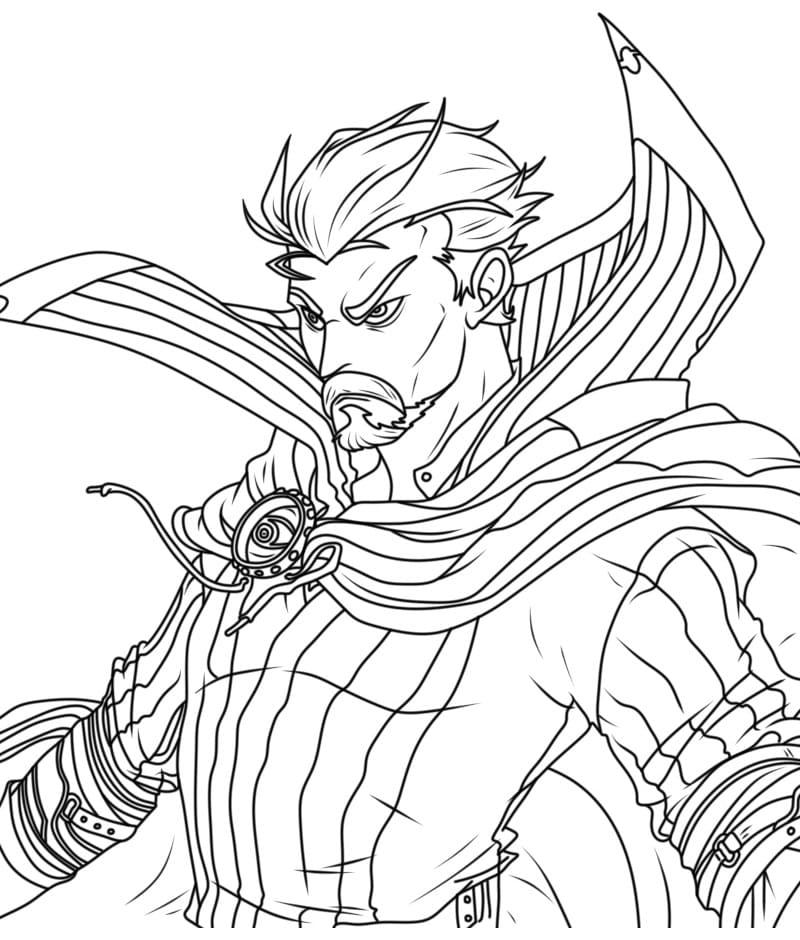 Desenho Doutor Estranho com Raiva para Colorir