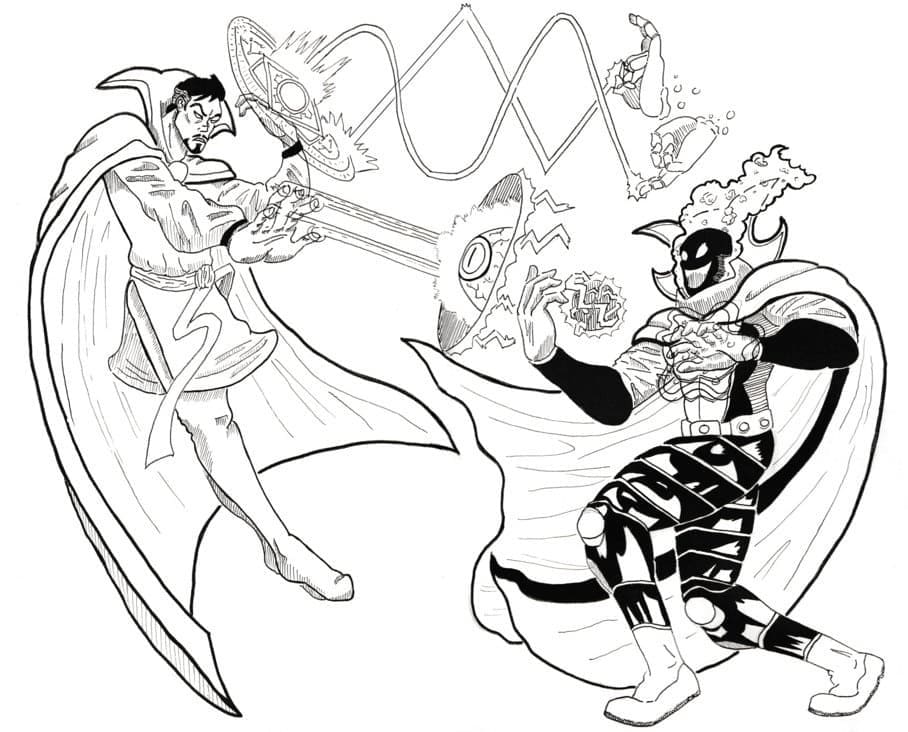 Desenho Doutor Estranho e Dormammu para Colorir