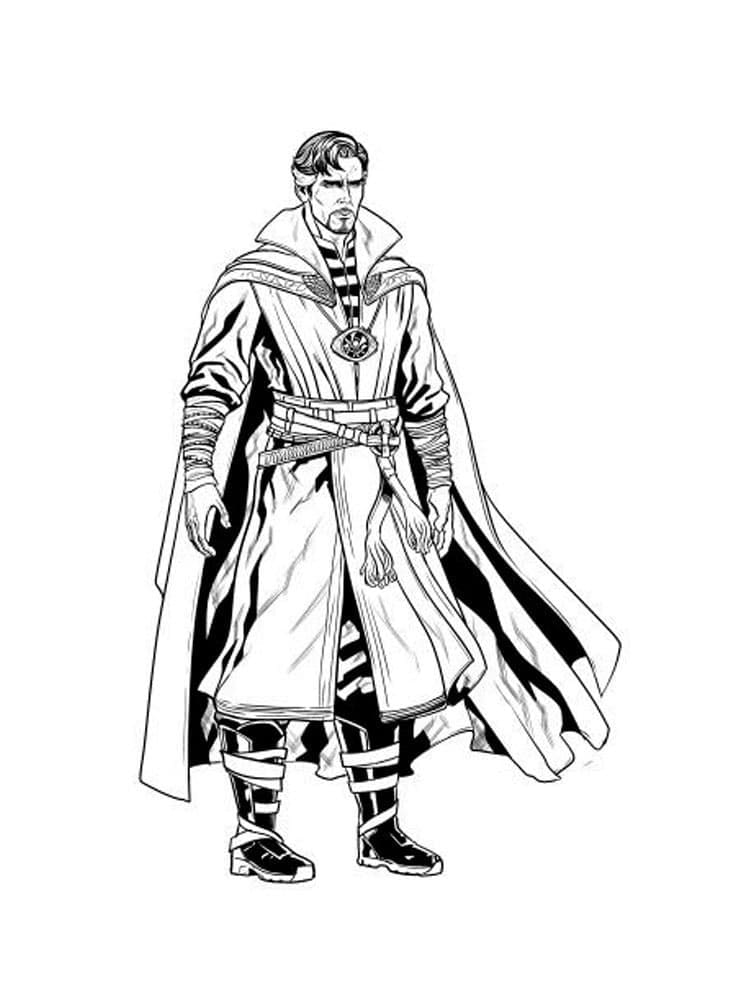 Desenho Doutor Estranho em Pé para Colorir
