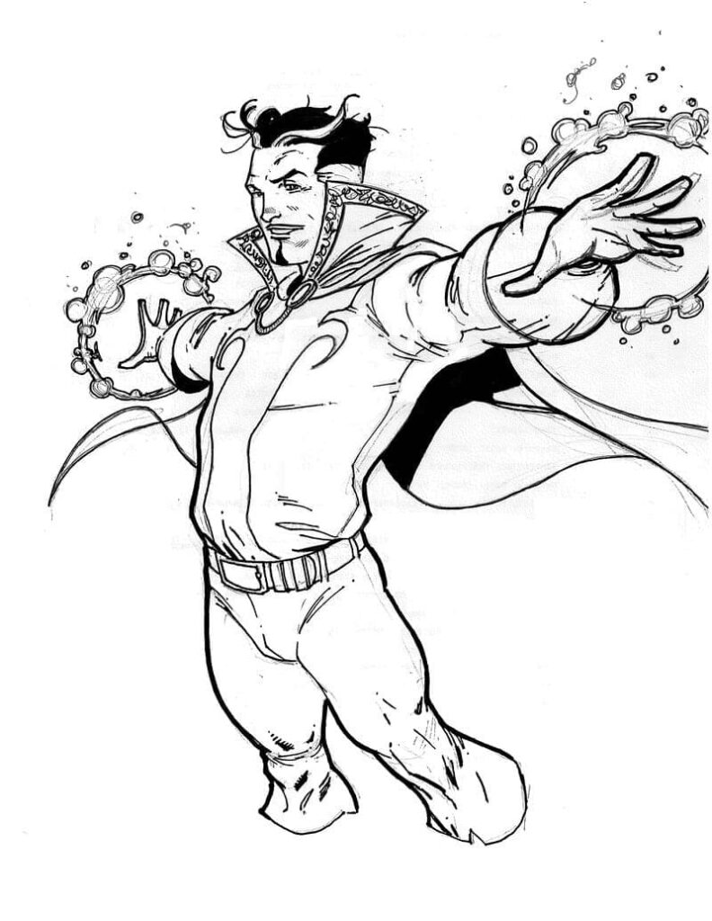 Desenho Doutor Estranho Sorrindo para Colorir