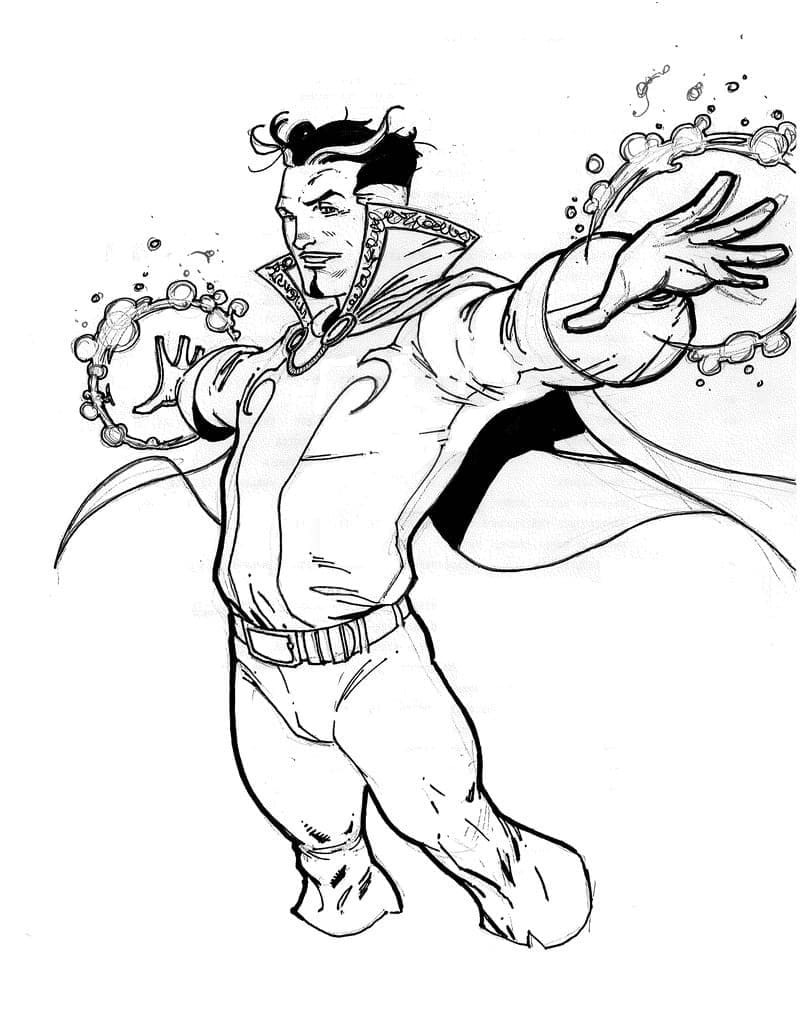 Desenho Doutor Estranho Sorrindo para Colorir