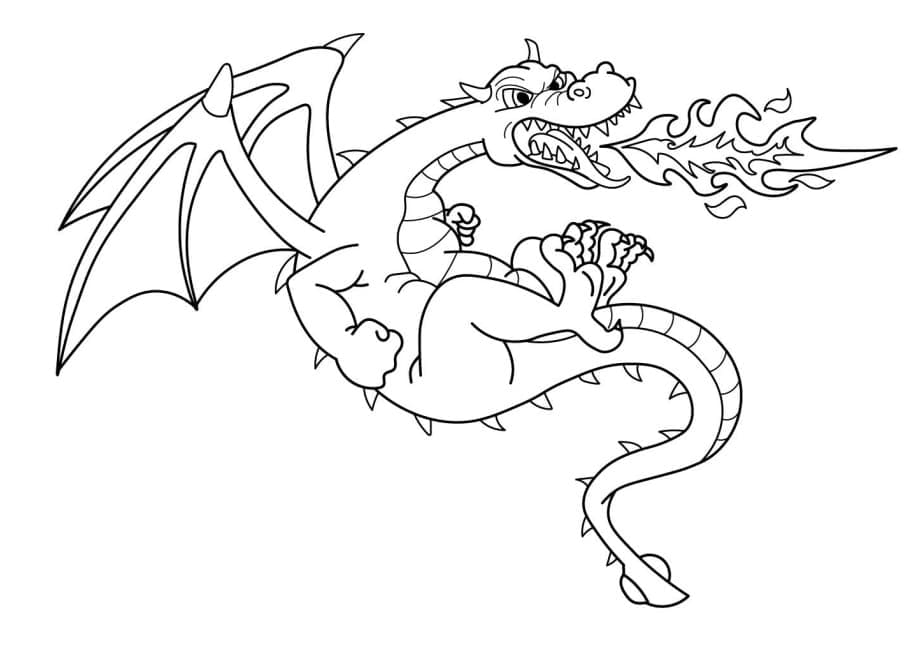 Desenho de Bafo de Dragão para Colorir