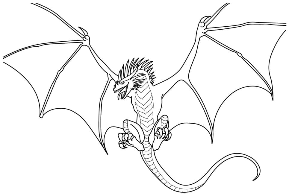 Desenho de Dragão Antigo para Colorir