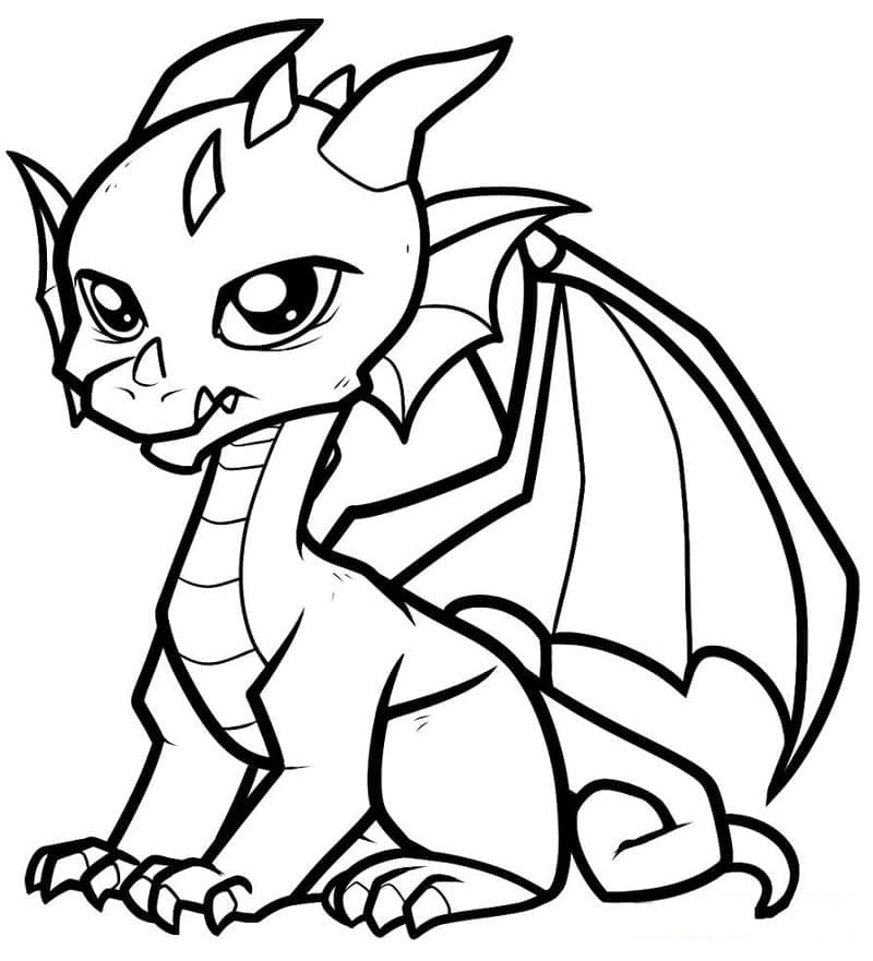 Desenho de Dragão Bebê para Colorir