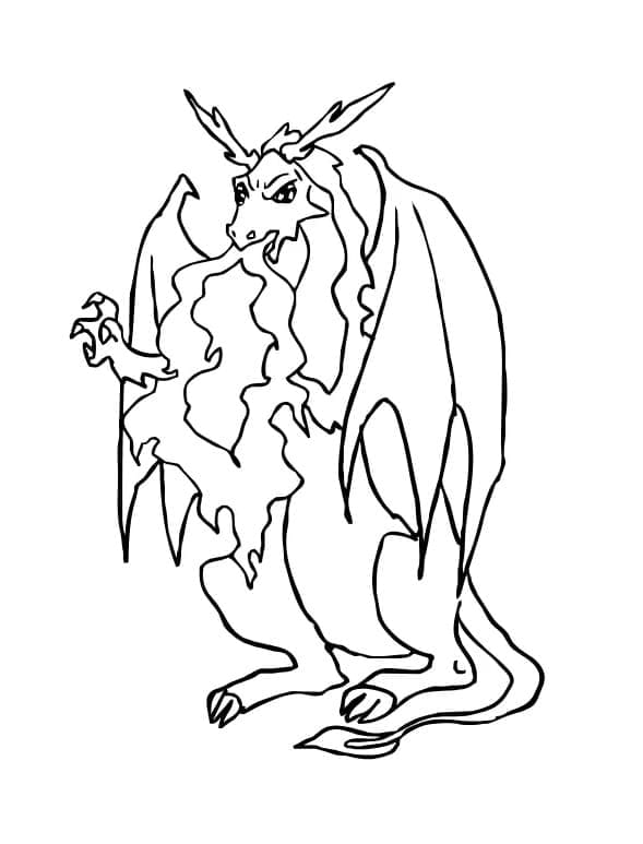 Desenho de Dragão de Fogo para Colorir