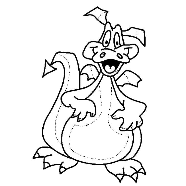Desenho de Dragão Engraçado para Colorir