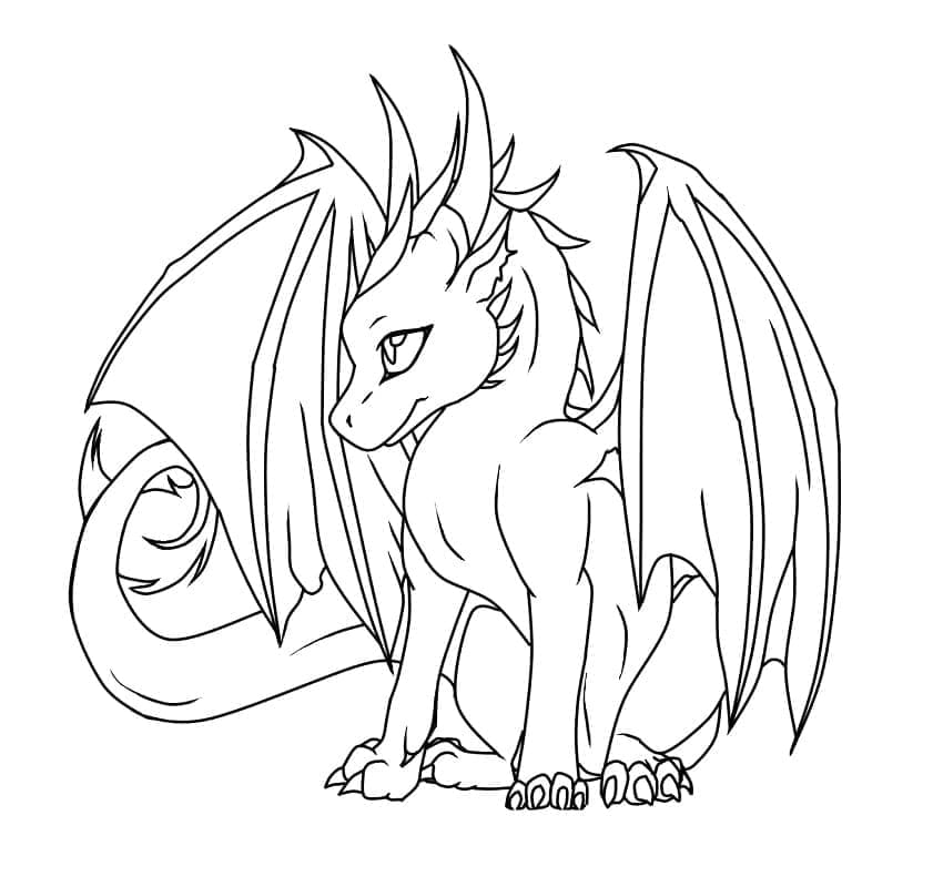 Desenho de Dragão Fabuloso para Colorir