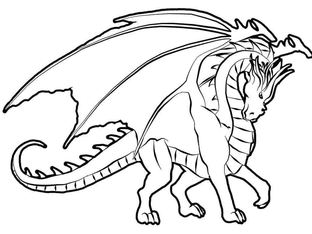 Desenho de Dragão Fantástico para Colorir