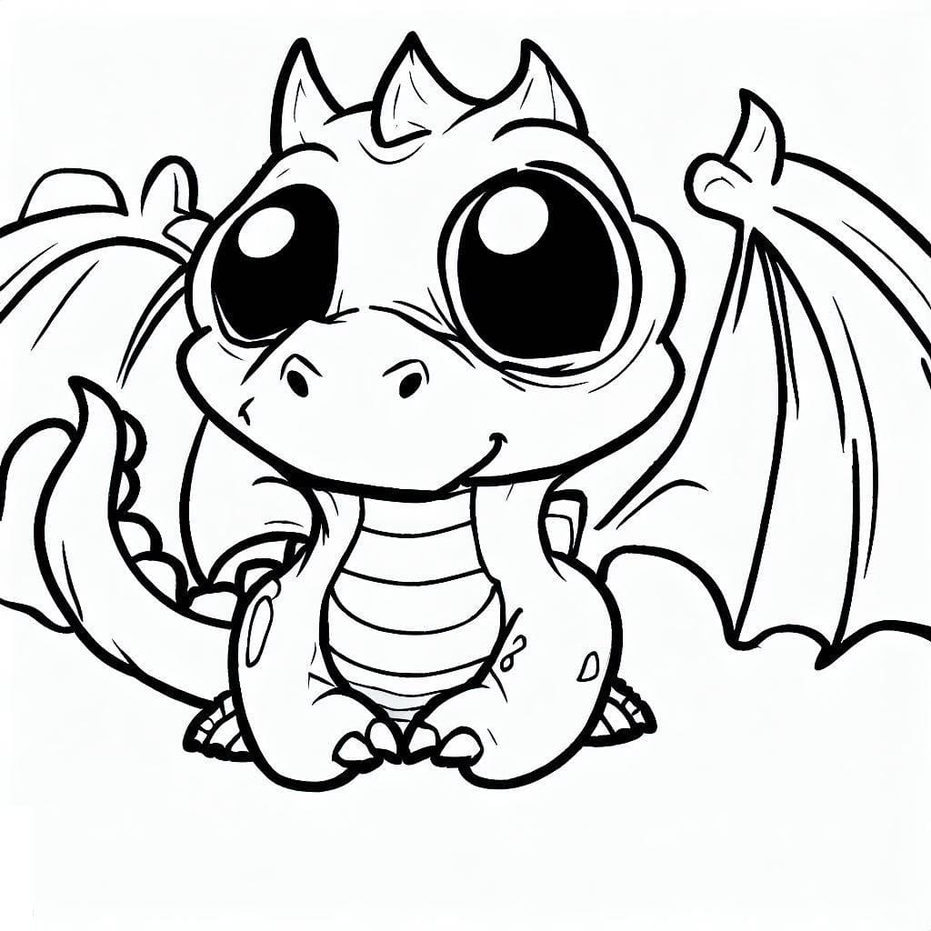 Desenho de Dragão Fofo para Colorir