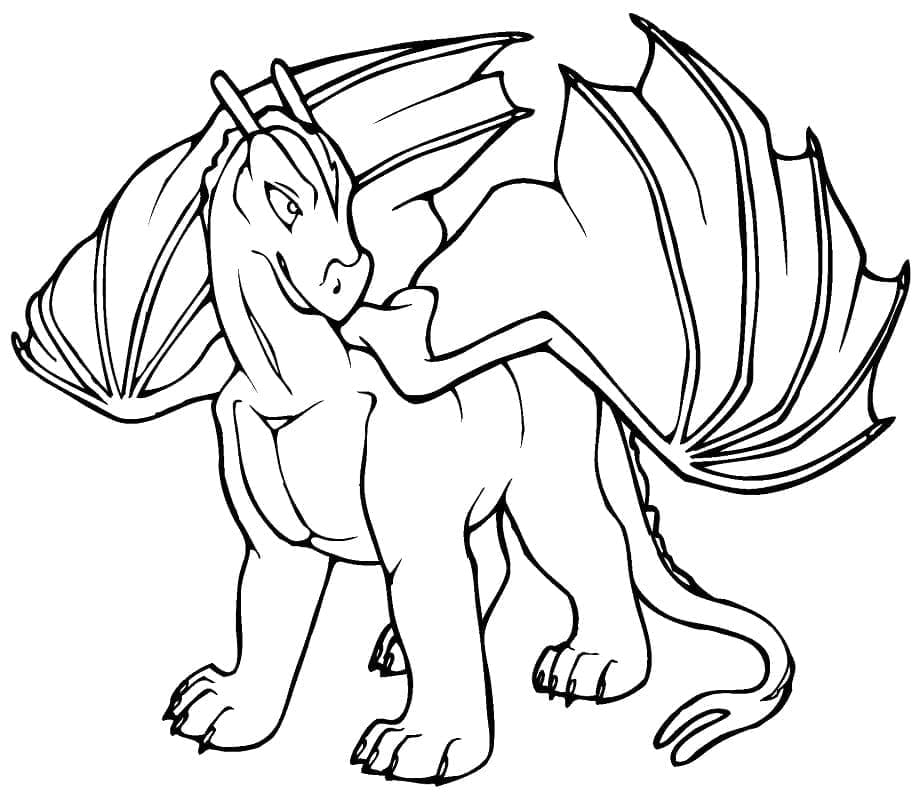 Desenho de Dragão Grátis para Crianças para Colorir