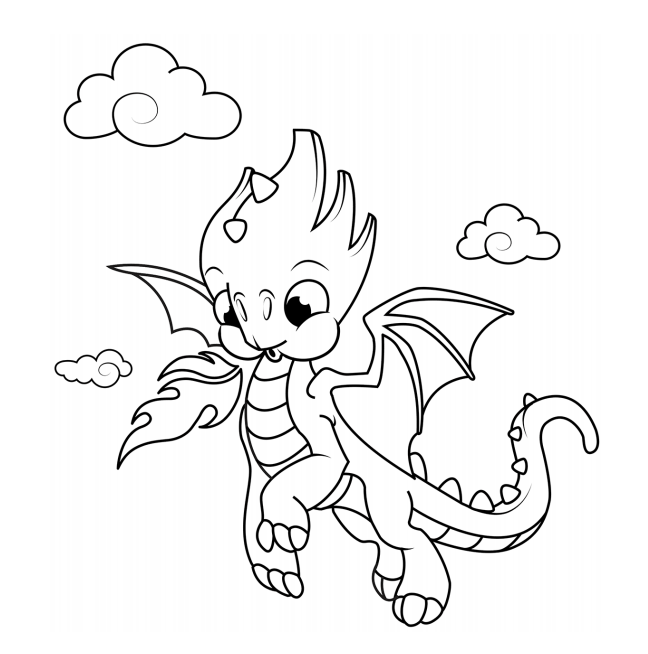 Desenho de Dragão Imprimivel para Colorir