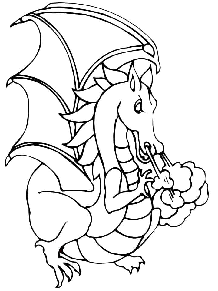 Desenho de Dragão Muito Engraçado para Colorir