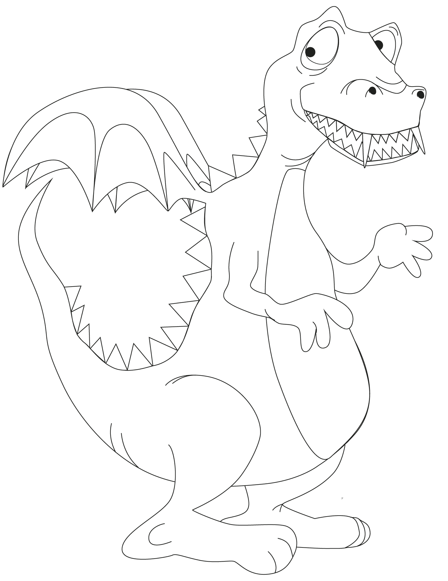 Desenho de Dragão para Colorir Imprimivel