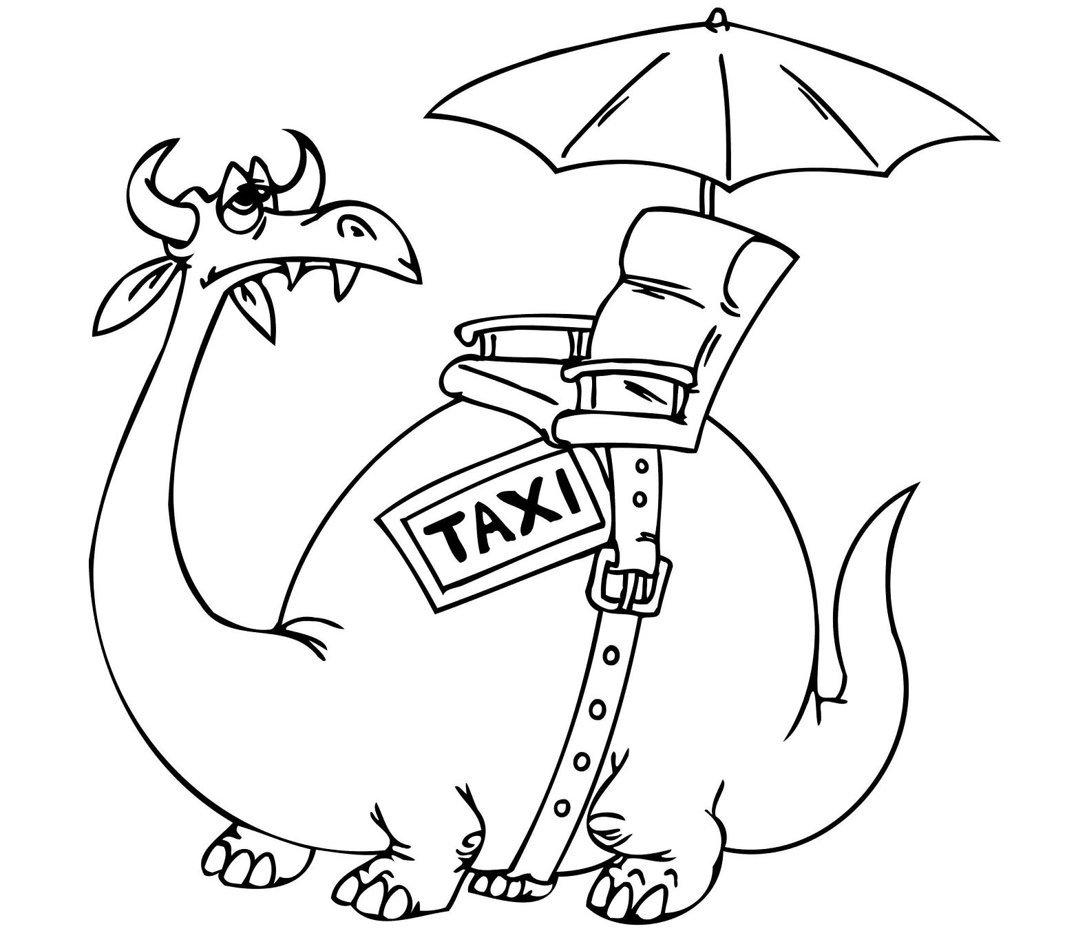 Desenho de Dragão Taxista para Colorir