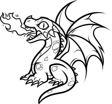 Desenho de Pequeno dragão Fofo para Colorir