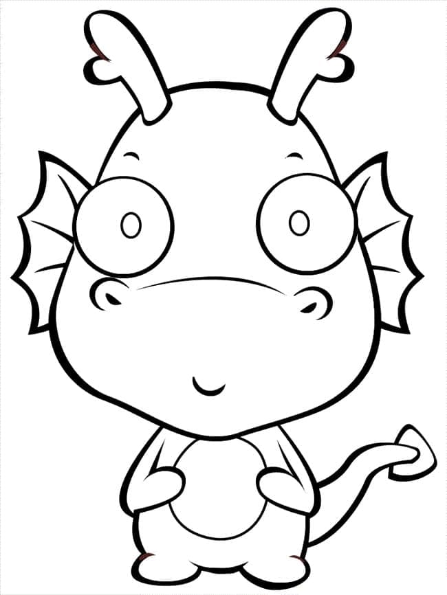Desenho de Pequeno Dragão para Colorir