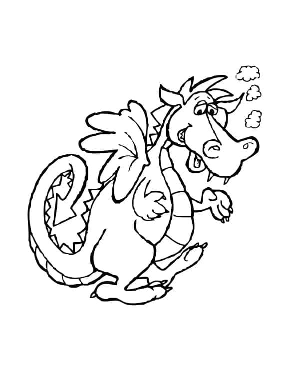 Desenho de um Dragão Engraçado para Colorir