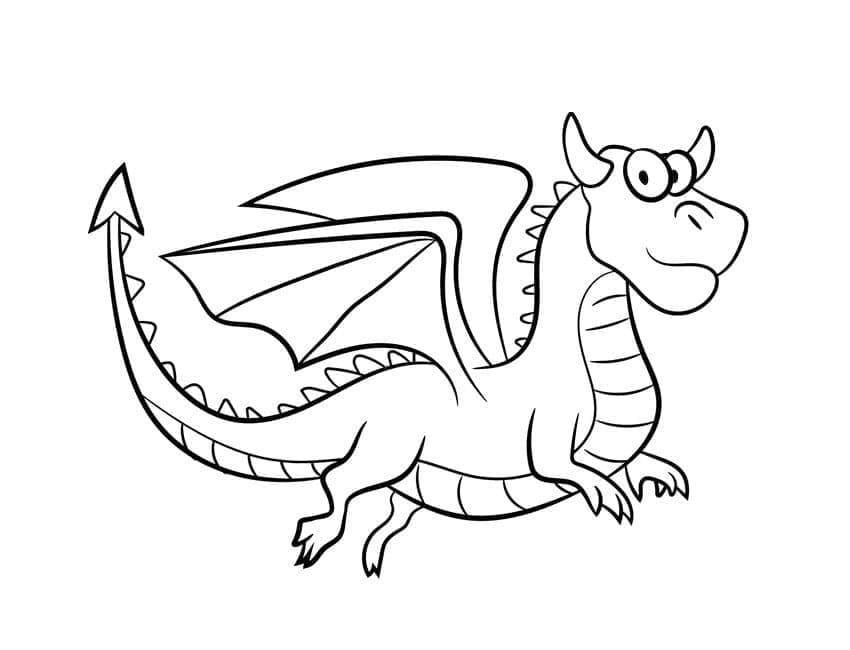 Desenho de um Dragão Feliz para Colorir