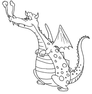 Desenho de Um dragão Muito engraçado para Colorir