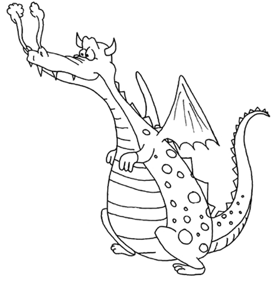 Desenho de um Dragão Muito Engraçado para Colorir